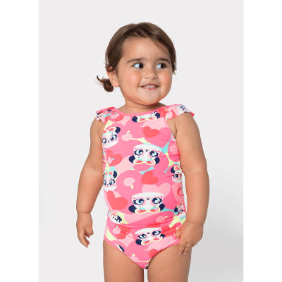 Maio Com Proteção Solar Bebê Menina Panda Romântico