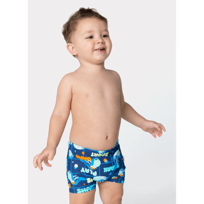 Sunga Boxer com Proteção Solar Bebê Menino Tubarão Futevôlei