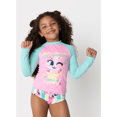 Conjunto Camiseta e Calcinha Menina Gata Picnic