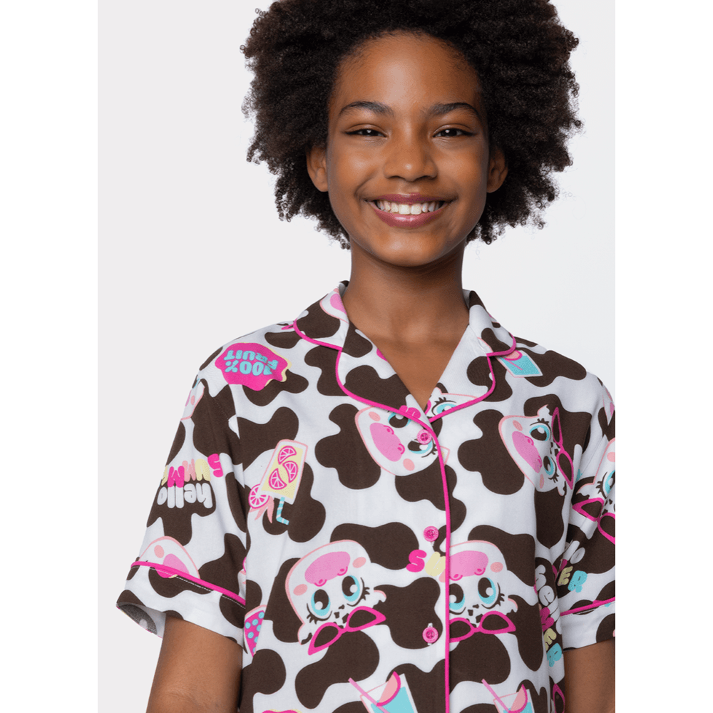 Pijama Manga Curta Viscose Menina Teen Vaca Summer - 2