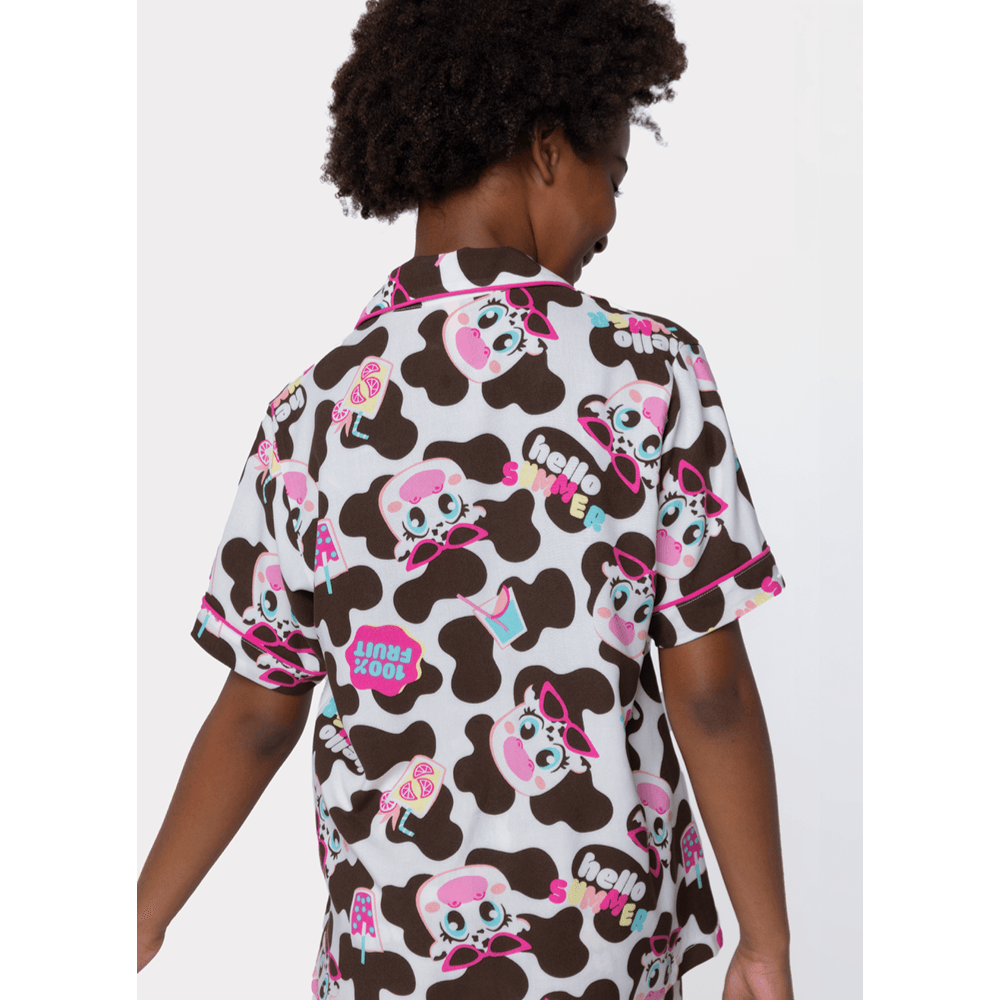 Pijama Manga Curta Viscose Menina Teen Vaca Summer - 3