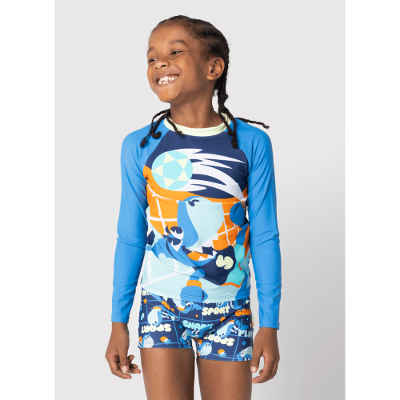 Conjunto Camiseta e Sunga Menino Tubarão Futevôlei