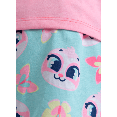 Pijama Manga Curta Algodão Menina Teen Preguiça Picnic