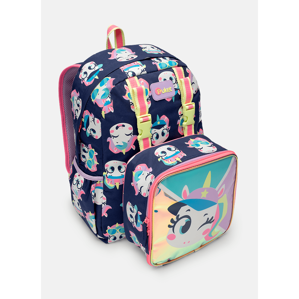 Mochila Costas com Lancheira Unicórnio Tênis - 3