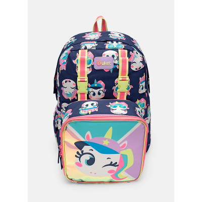 Mochila Costas com Lancheira Unicórnio Tênis