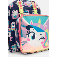 Mochila Costas com Lancheira Unicórnio Tênis - 2