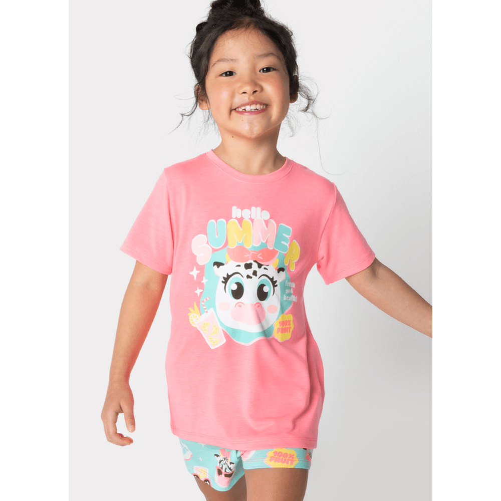 Pijama Manga Curta Viscolycra Menina Vaca Summer - 1