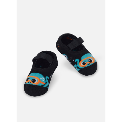 Meia Sapatilha Antiderrapante Bebê Menino Polvo