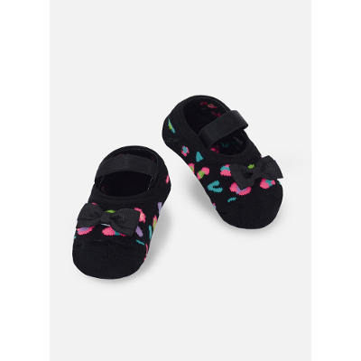 Meia Sapatilha Antiderrapante Bebê Menina Onça