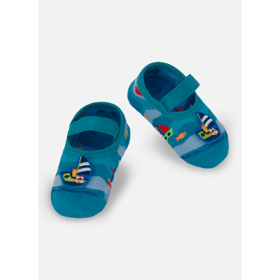 Meia Sapatilha Antiderrapante Bebê Menino Fundo do Mar