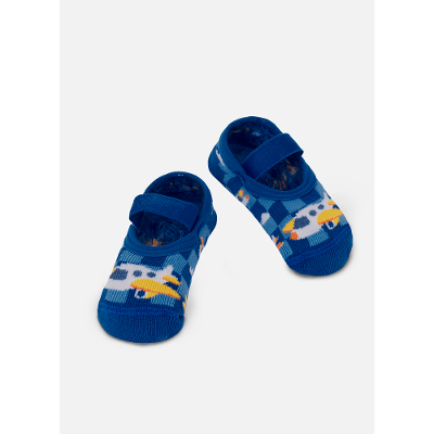 Meia Sapatilha Antiderrapante Bebê RN Menino Avião
