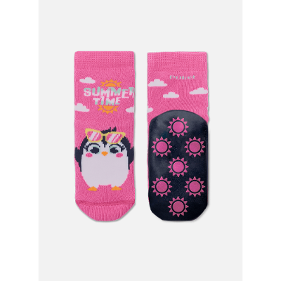 Meia Soquete com Sola Emborrachada Bebê Menina Pinguim Summer