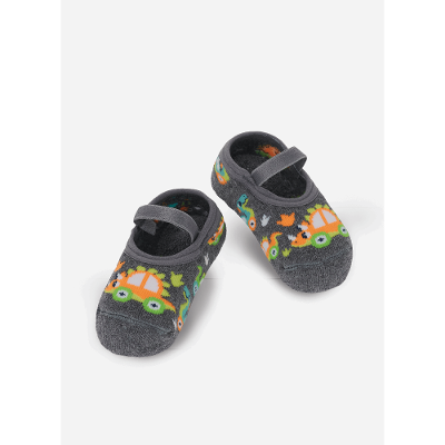 Meia Sapatilha Antiderrapante Bebê Menino Dinocar