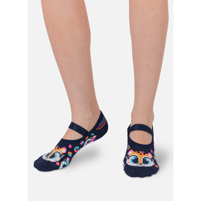 Meia Sapatilha Antiderrapante Feminina Onça