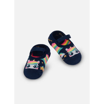 Meia Sapatilha Antiderrapante Bebê Menina Unicórnio