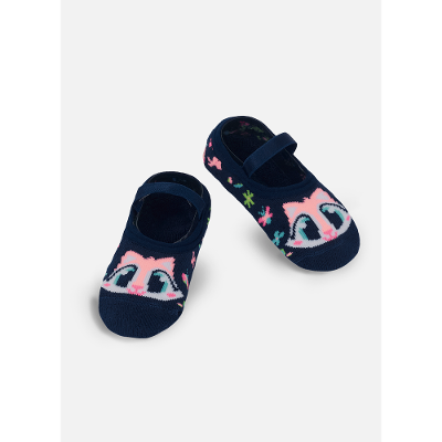 Meia Sapatilha com Sola Emborrachada Bebê Menina Raposa