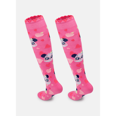 Meia Cano 3/4 Feminina Panda Romântico