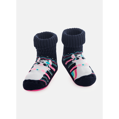 Meia Botinha com Sola Emborrachada Bebê Menina Lhama