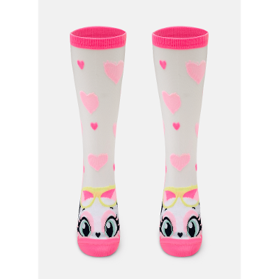 Meia Soquete Transparente Feminina Panda Romântico
