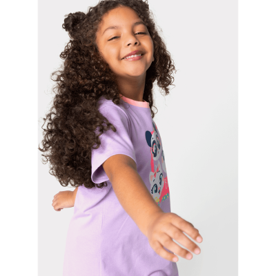 Camisola Manga Curta Algodão Menina Multibichos