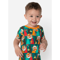 Macacão Manga Curta Viscolycra Bebê Menino Tigre Camping - 2