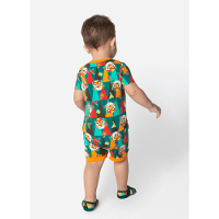 Macacão Manga Curta Viscolycra Bebê Menino Tigre Camping - 3