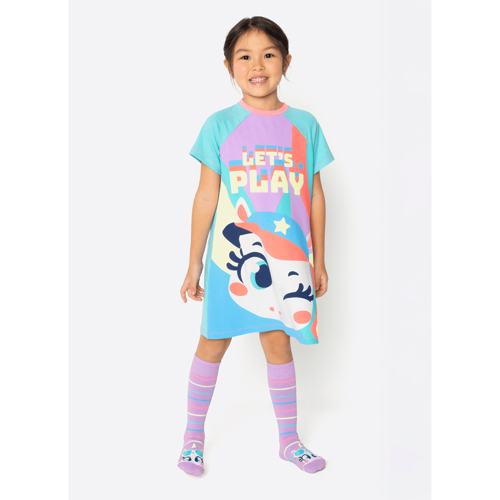 Camisola Manga Curta Viscolycra Menina Unicórnio Tênis - 3