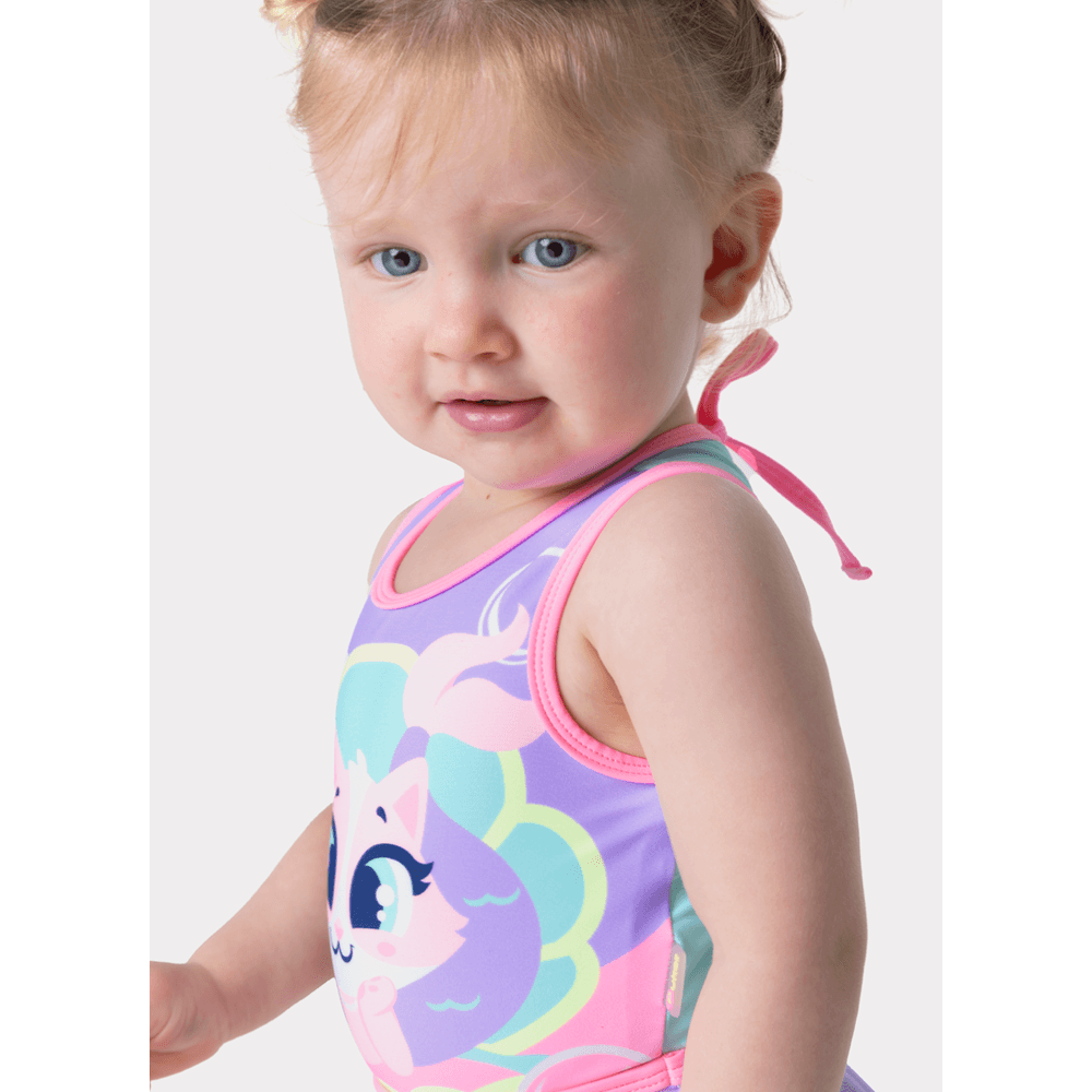 Maio Com Proteção Solar Bebê Menina Gata Sereia - 2