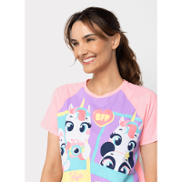Pijama Manga Curta Viscolycra Feminino Multibichos - 2