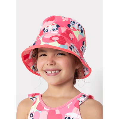 Chapéu Bucket Menina Panda Romântico