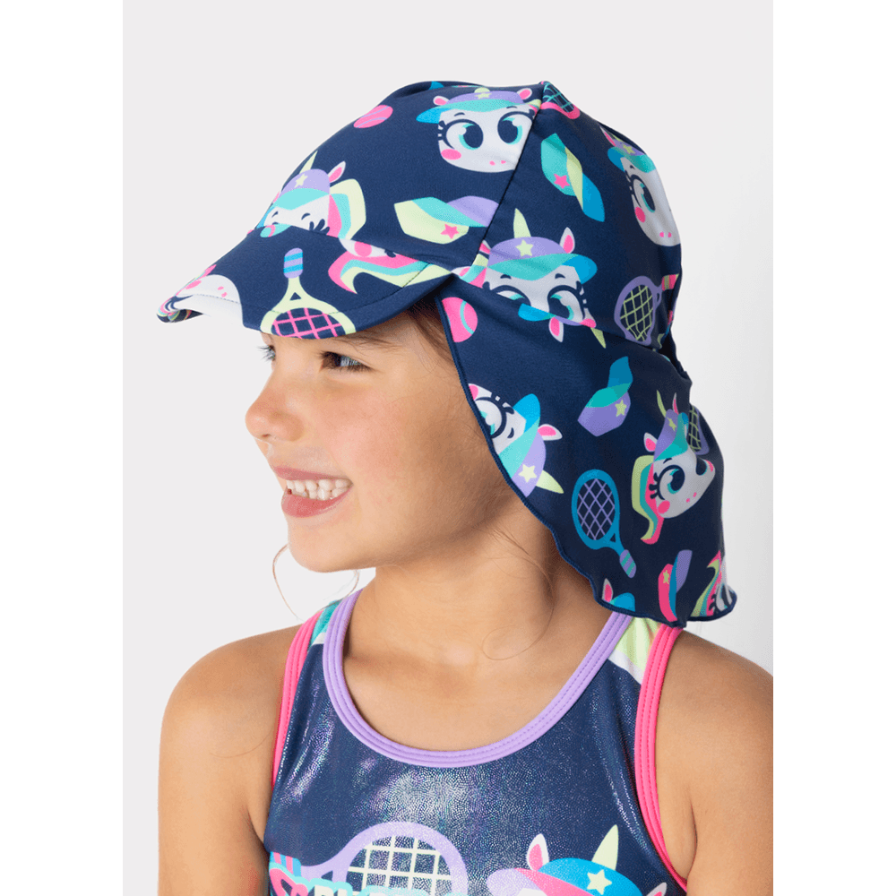 Chapéu Com Proteção Solar Menina Unicórnio Tênis - 2
