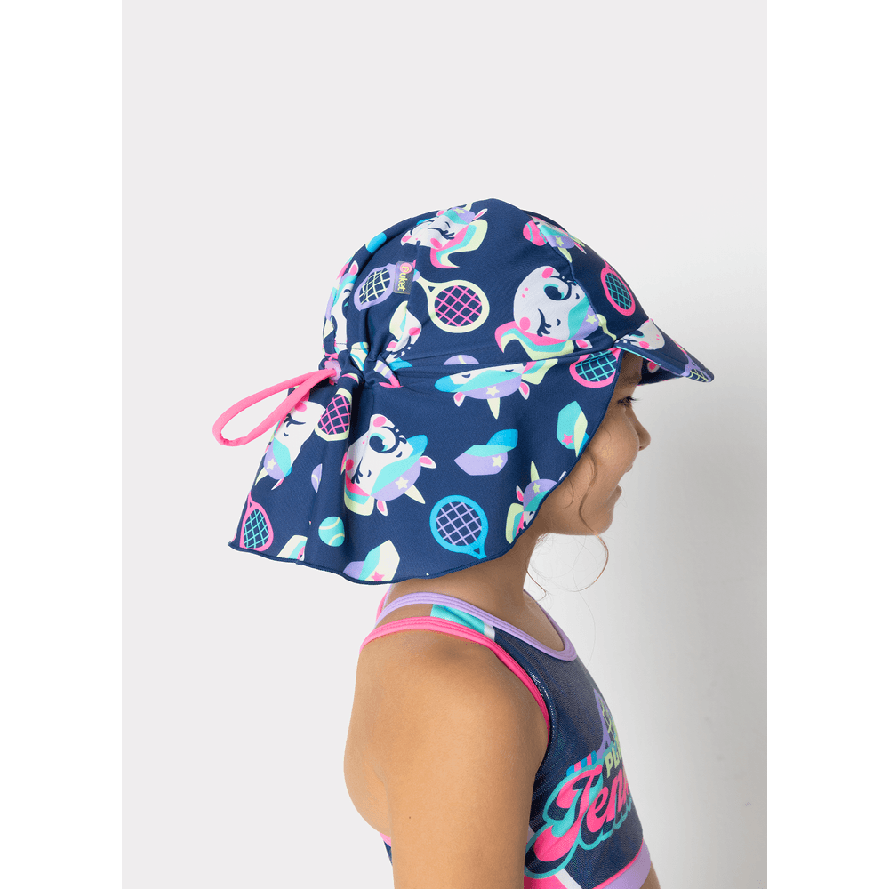 Chapéu Com Proteção Solar Menina Unicórnio Tênis - 3