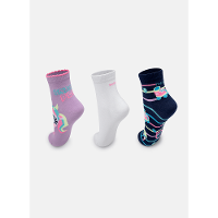 Kit com 3 Meias Cano Curto Feminina Unicórnio Tênis - 3