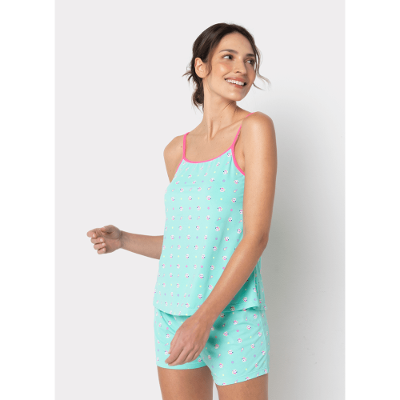 Pijama Regata Microfibra Feminino Unicórnio Tênis