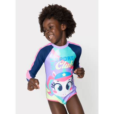 Maio Manga Longa Menina Unicórnio Tênis