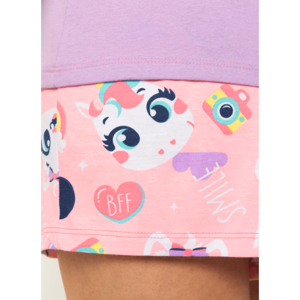 Pijama Manga Curta Algodão Feminino Multibichos - 4
