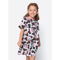 Camisola Manga Curta Algodão Menina Vaca Summer - 1