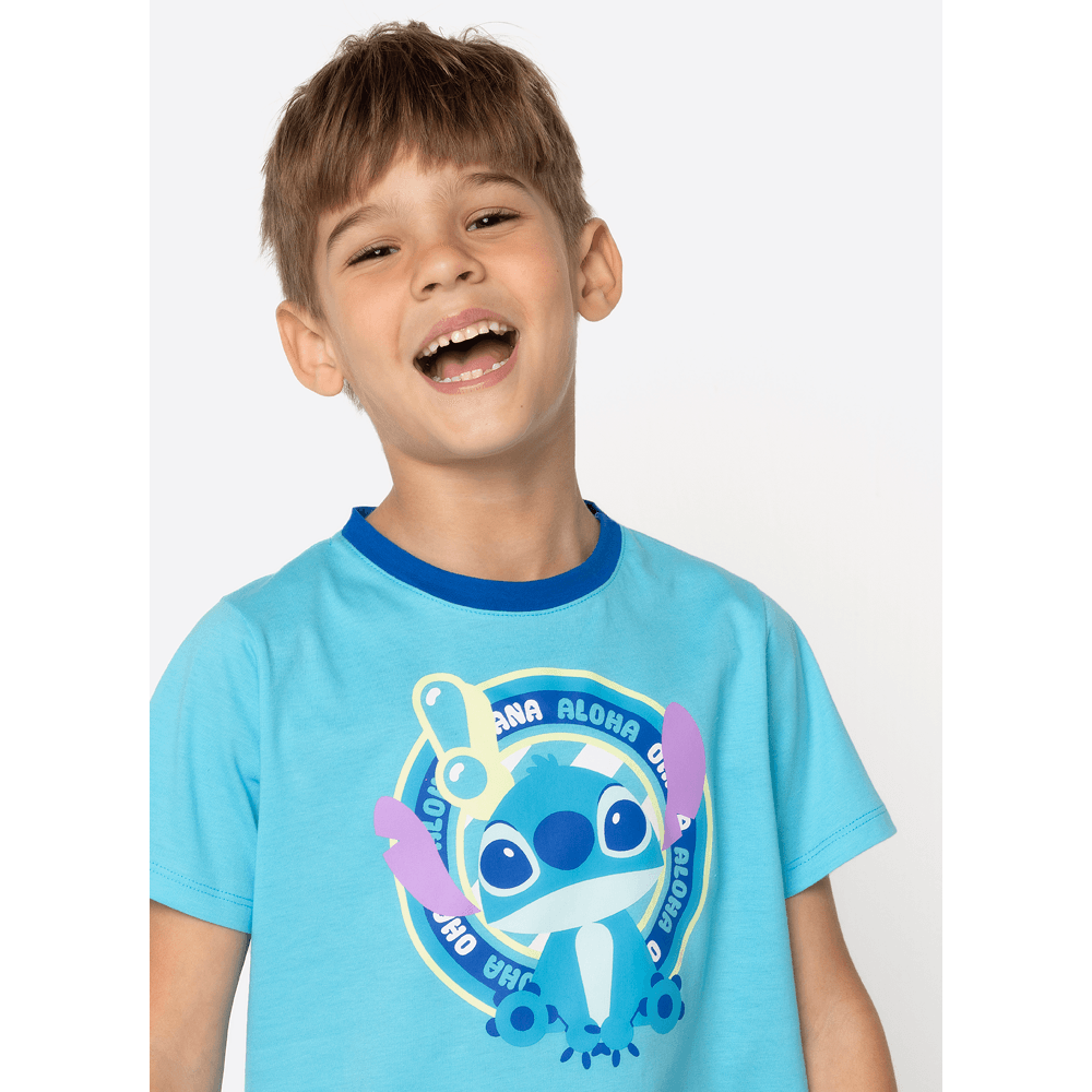 Pijama Manga Curta Algodão Menino Stitch - 2
