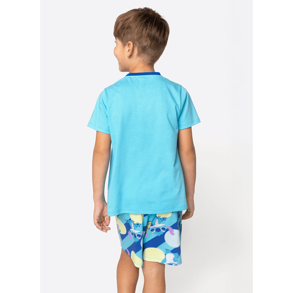Pijama Manga Curta Algodão Menino Stitch - 4