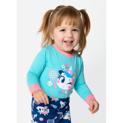Pijama Manga Longa Viscolycra Bebê Menina Unicórnio Tênis