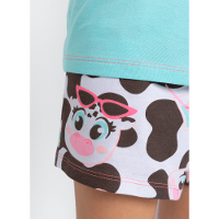 Pijama Manga Curta Algodão Menina Vaca Summer - 3