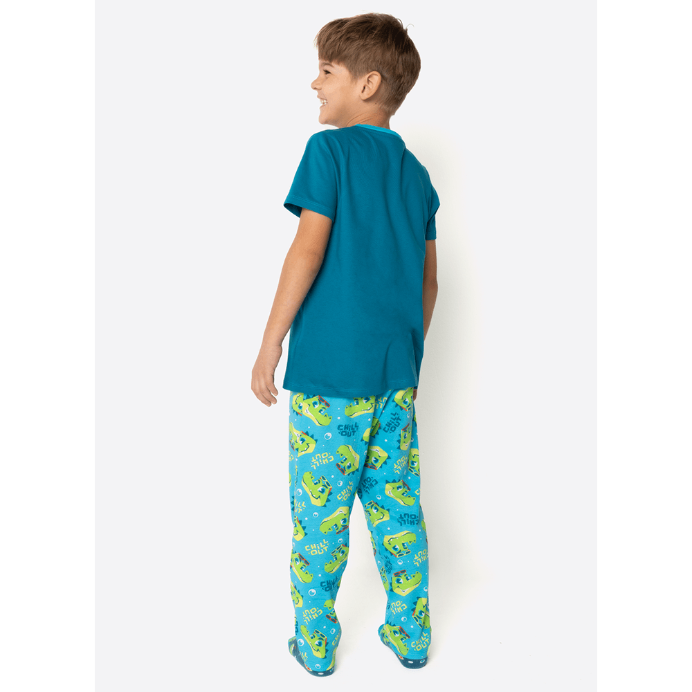 Pijama Manga Curta Algodão Menino Jacaré Relax - 4