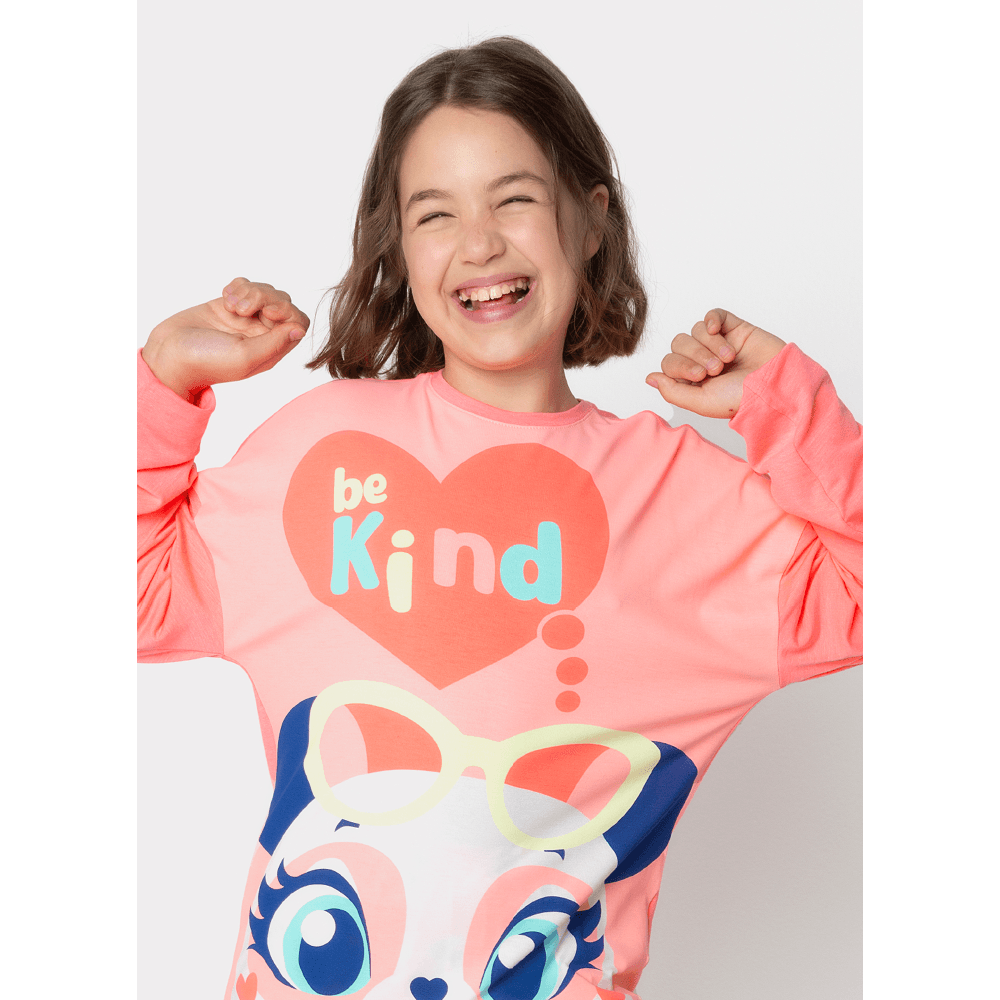 Pijama Manga Longa Viscolycra Menina Teen Panda Romântico - 2