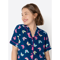 Pijama Manga Curta Viscose Menina Teen Borboletas - 2
