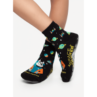 Meia Soquete com Sola Emborrachada Menino Lobo Space - 1
