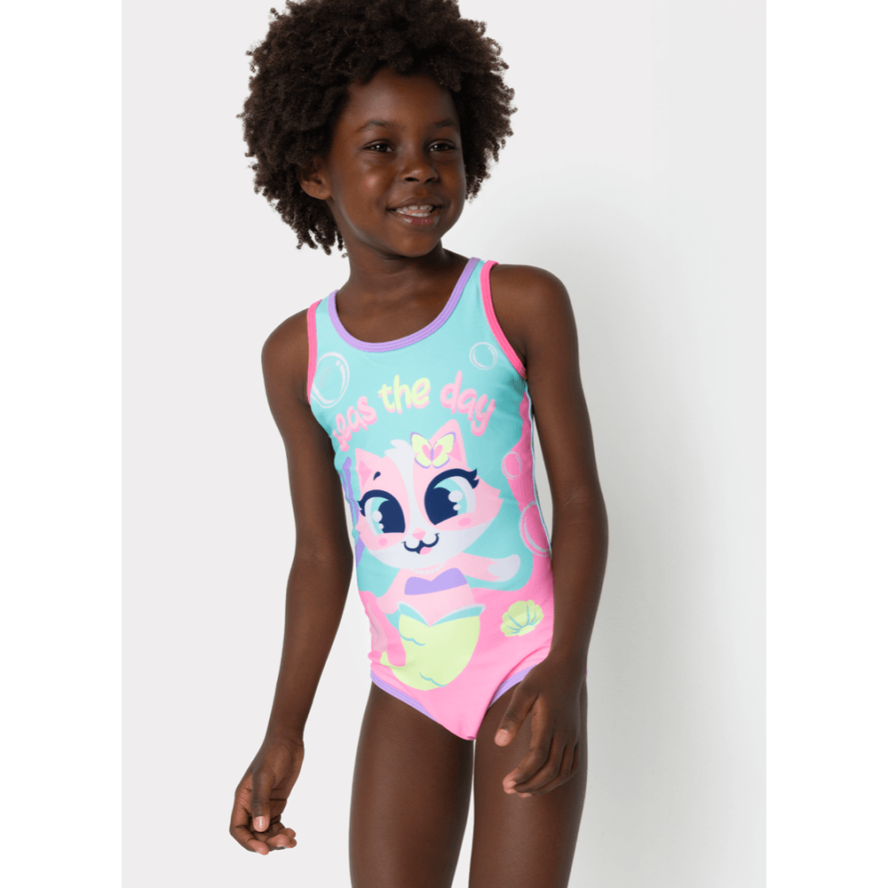 Maio Com Proteção Solar Menina Gata Sereia - 3