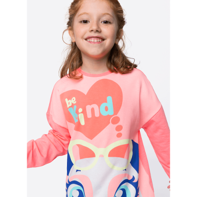 Pijama Manga Longa Viscolycra Menina Panda Romântico