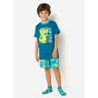 Pijama Manga Curta Algodão Menino Jacaré Relax - 1