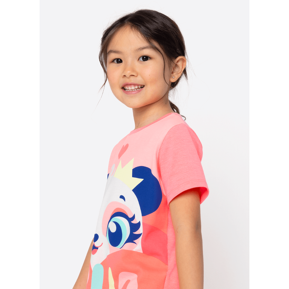 Pijama Manga Curta Viscolycra Menina Panda Romântico - 2