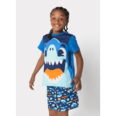 Pijama Manga Curta Viscolycra Menino Tubarão Futevôlei